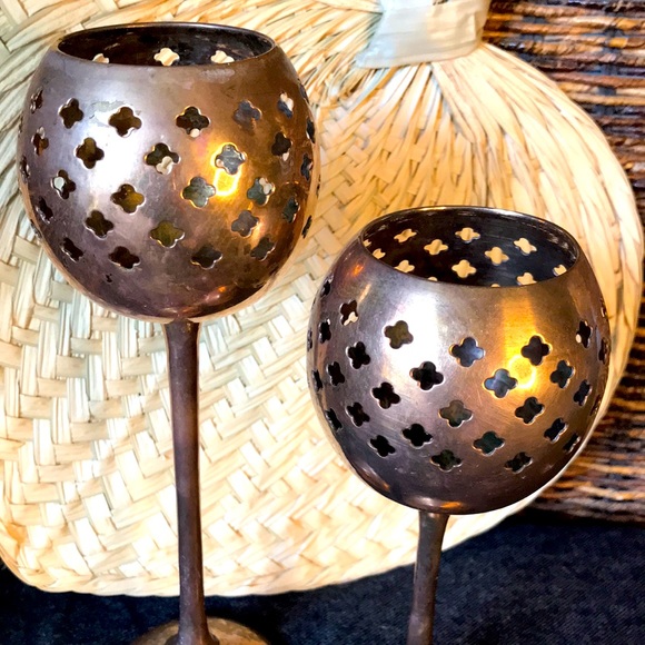 Brass Candleholders - Picture 2 of 8